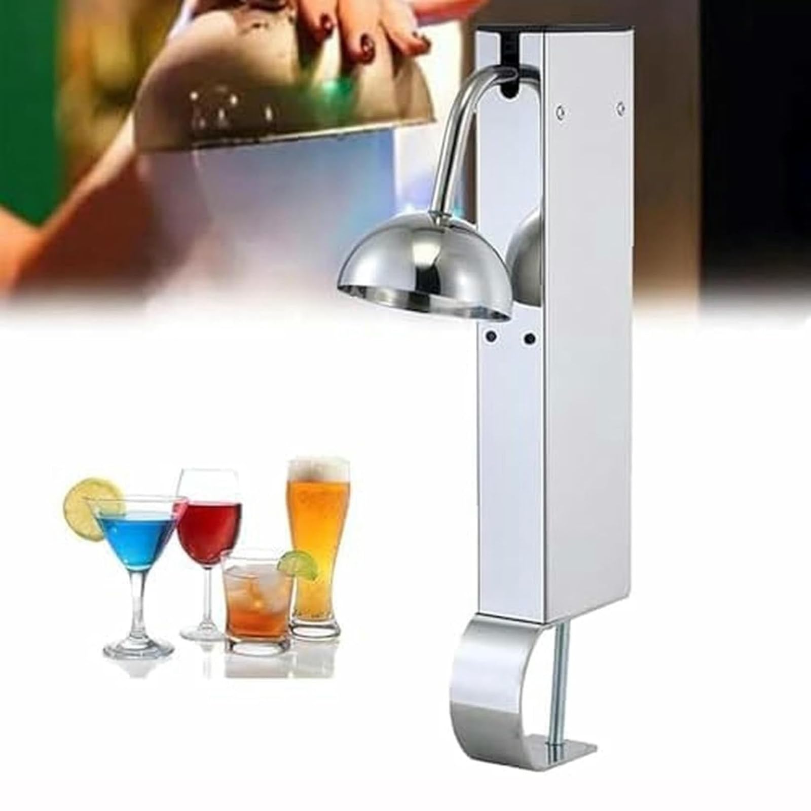 Enfriador De Vasos CO2, Enfriador Instantáneo De Bebidas De Acero Inoxidable, Escarchador De Vidrio con CO2, 28W, 1 Vaso/6 Segundos, Enfría Bebidas Rápidamente, para Bares Y Restaurantes