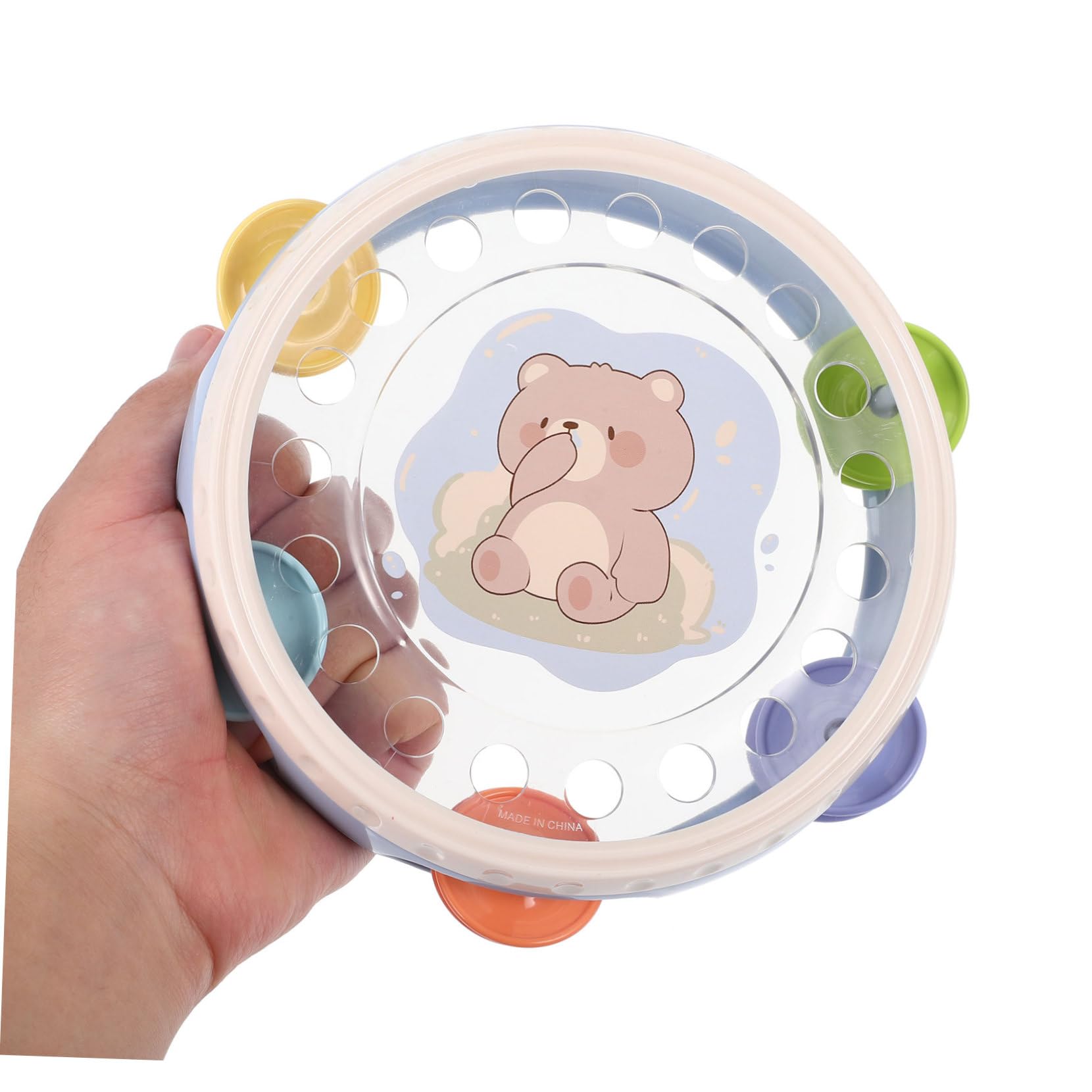 Toddmomy Tamburello Portatile Per Bambini in Plastica Rosa, Strumento a Percussione Educativo Campanellino a Mano, Gioco Musicale Per Feste e Sviluppo Del Senso Ritmico Dei Piccoli