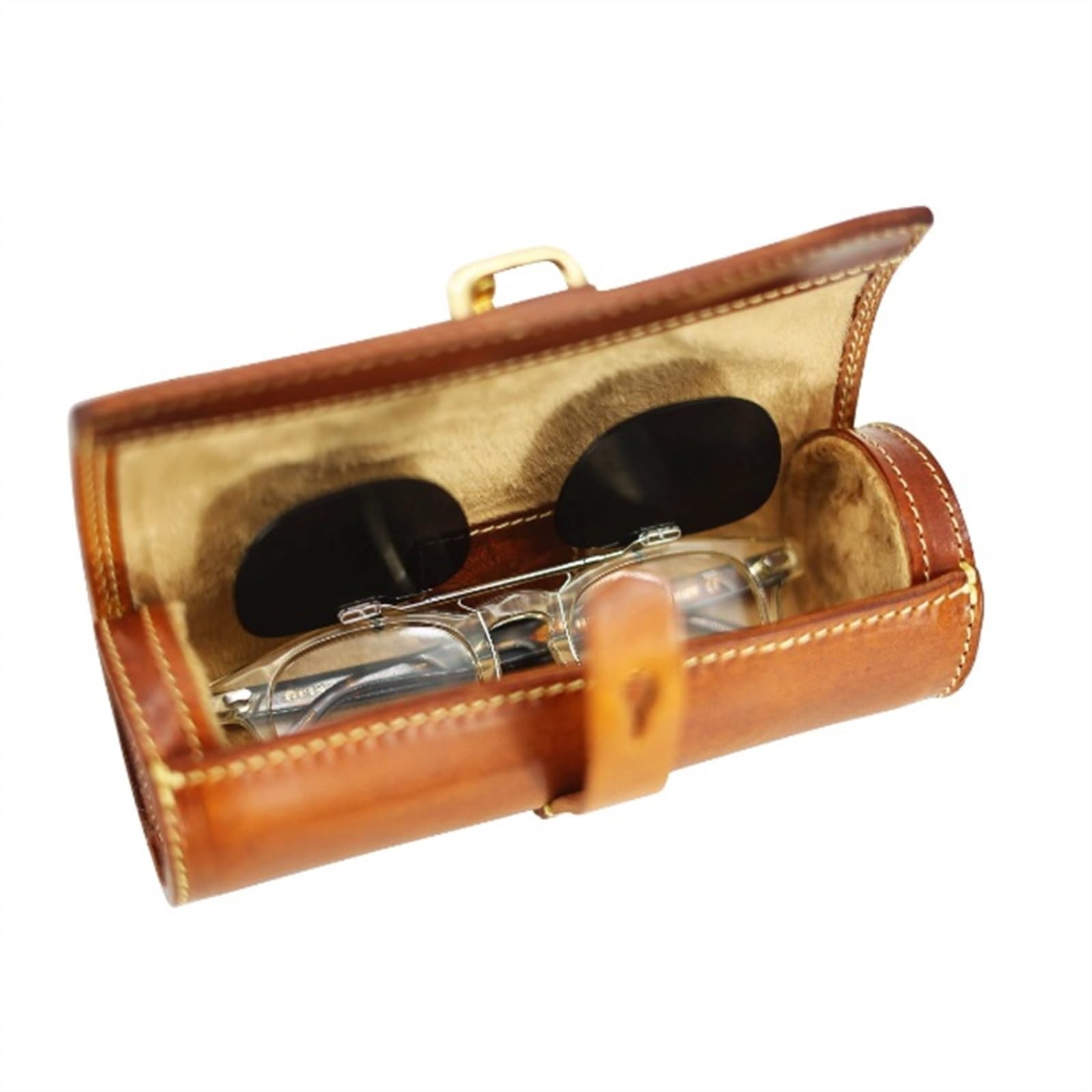 Pudełko do przechowywania Unisex Torba do przechowywania okularów, etui na okulary przeciwsłoneczne o dużej pojemności ręcznie wykonane ze skóry bydlęcej i torby do przechowywania papeterii akcesoria
