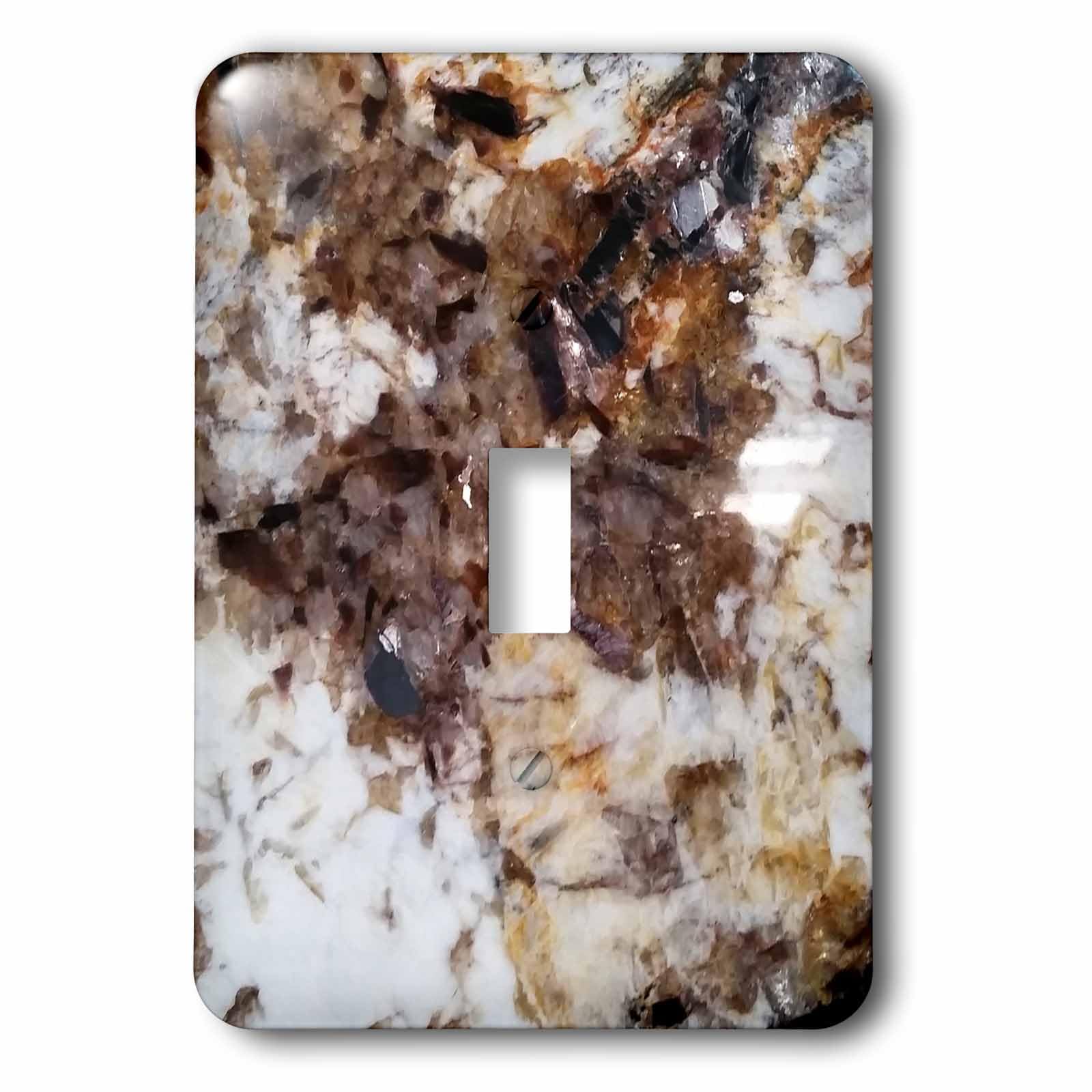 Interrupteur à baïonnette motif granite blanc et brun 3dRose LSP_252639_1