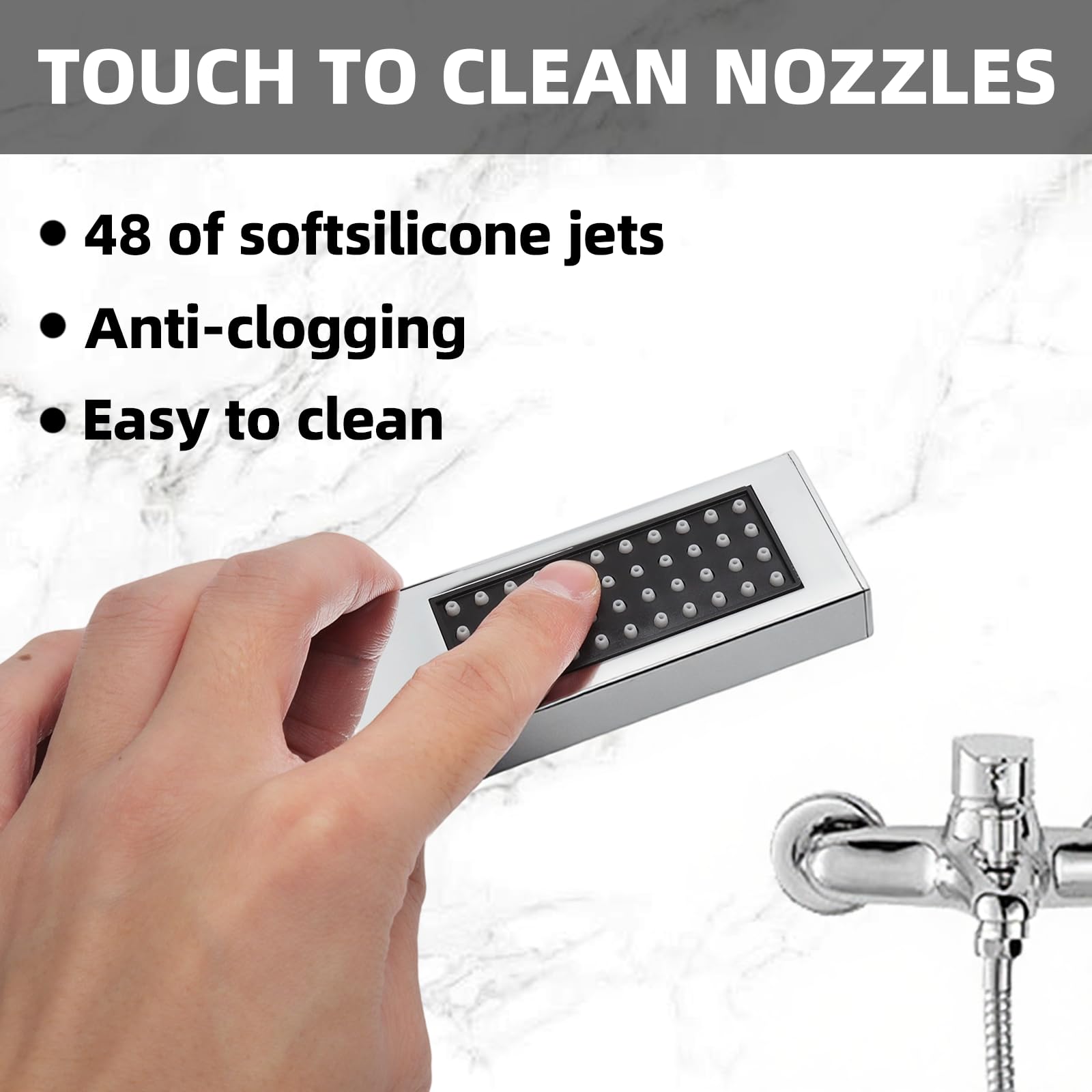 Soffione Doccia A Pioggia In Acciaio Inox 304, Ad Alta Pressione E Risparmio Idrico, Con Ugelli In Silicone Autopulenti, Attacco G1/2 Universale, 22x3.5 Cm - 3