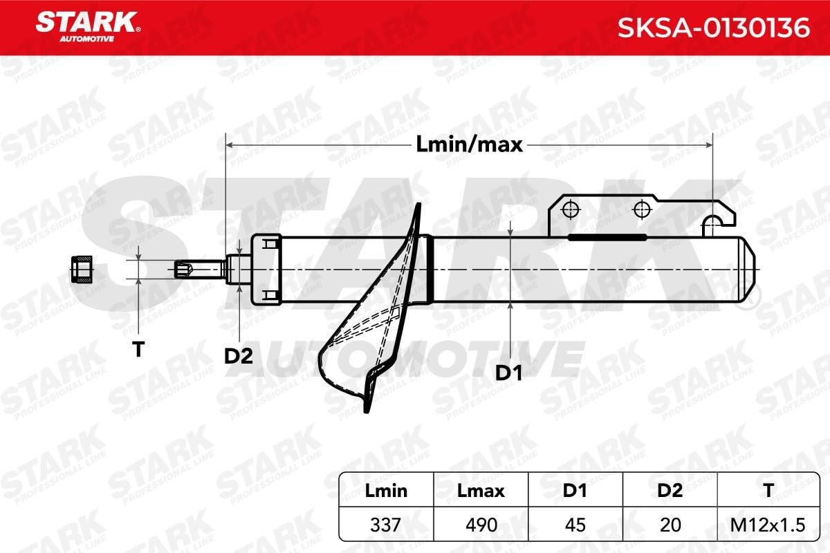 STARK SKSA-0130136 2x Amortiguador Delantero Compatible con FORD Escort Mk6 Hatchback GAL, AAL, ABL