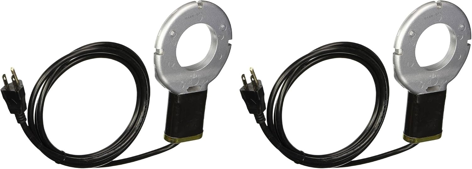 Farm Innovators 150 Watt Chicken Waterer De-Icer with Teflon Coating and Nipple Style Drinkers for Poultry Fountains, Silver/Black (2 Pack)