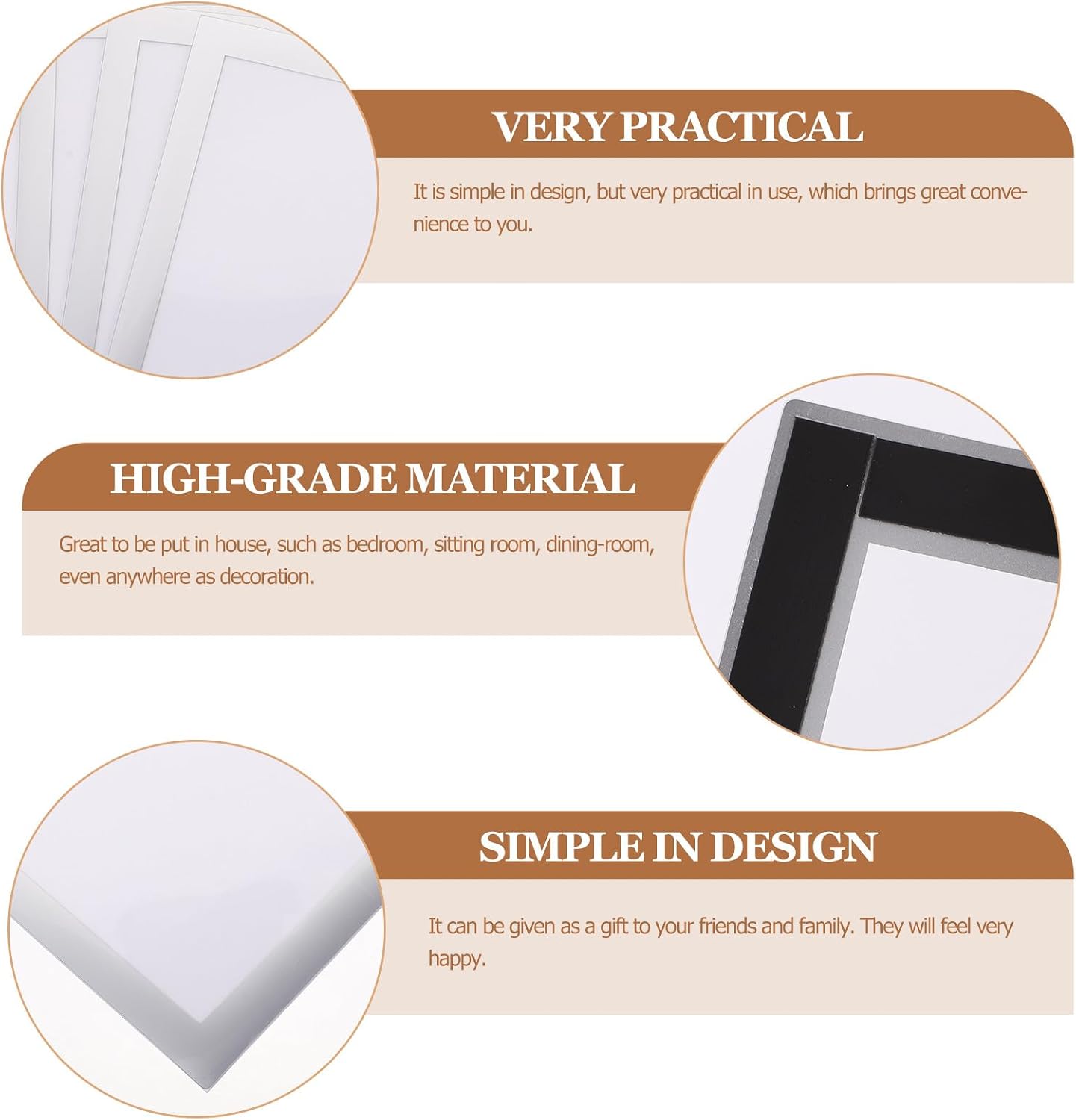 4Pcs Magnetic Picture Frames Self-Adhesive Silver Display Frame 38.5X28.5Cm for Cross Stitch Embroidery Art