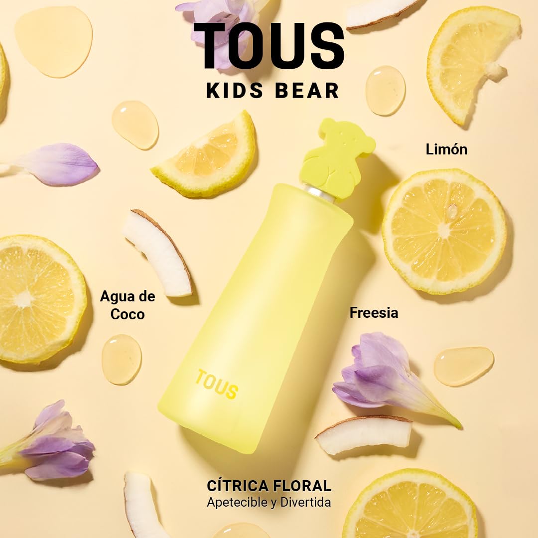 Tous Kids Bear 100 ml, Eau de Toilette para Niños, Aroma Infantil Cítrico Afrutado, con Vaporizador