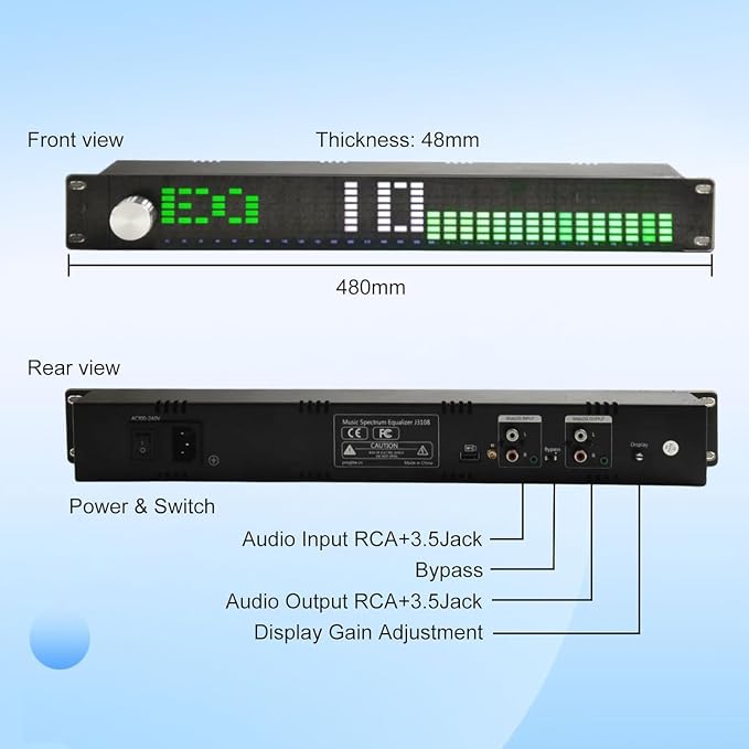 Ecualizador digital 15 bandas dual 1.5U con control remoto miniatura 5
