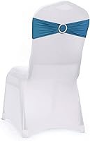 Vista 208 de MDS - Paquete de 50 bandas elásticas de elastano para silla, lazos elásticos para sillas con hebilla deslizante, ajuste universal para bodas, Acción