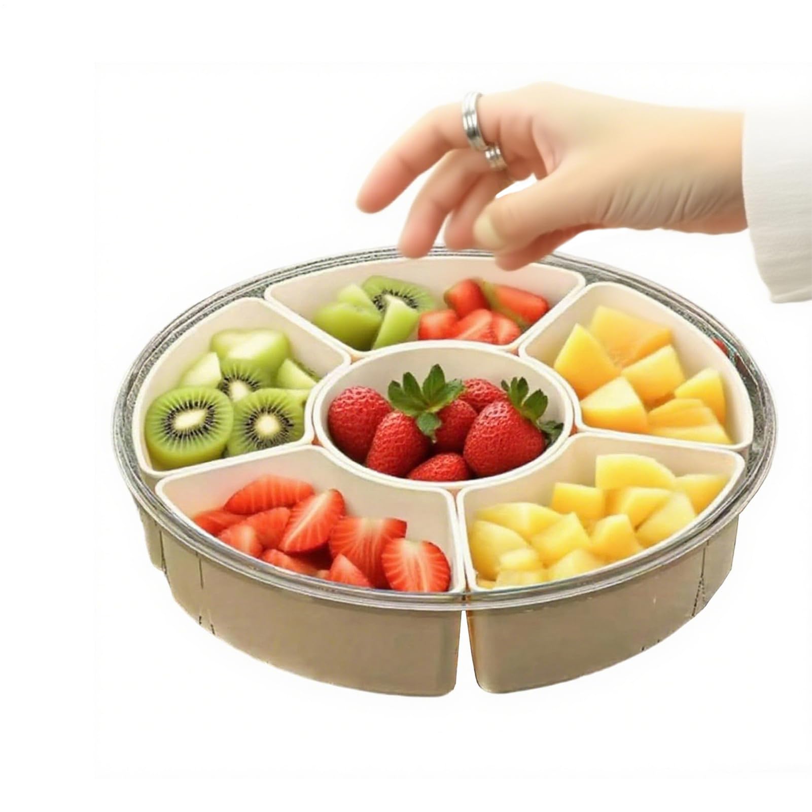 Générique Snackboxen, Lebensmittelbox, 6 Fächer, mit Deckel und Griff – luftdichte Verpackung für Reisen, Partys, Wurst, Gewürze, Sandwich