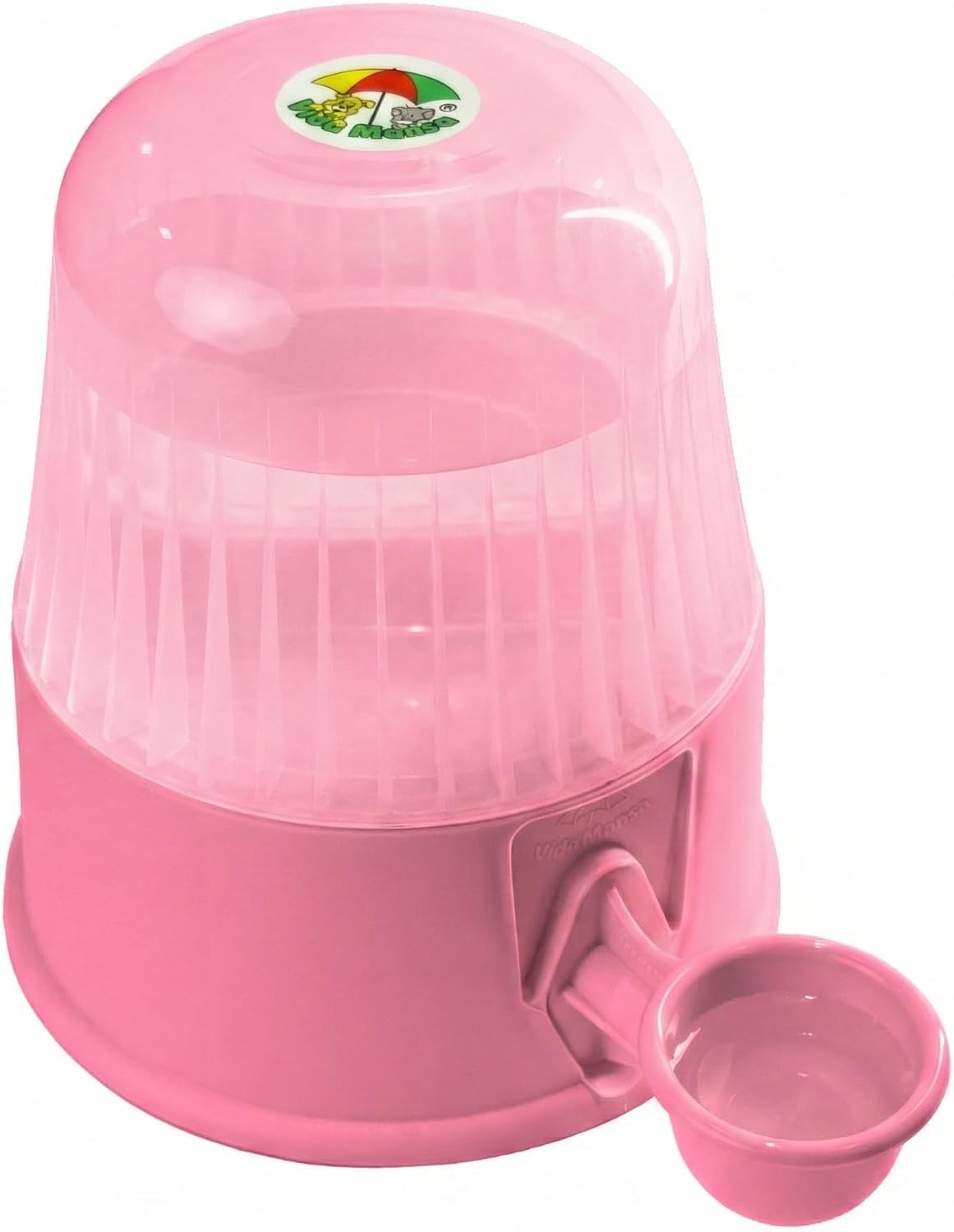 Pet Water Dispenser for Dogs and Cats, 67.6 oz – Gravity-Fed Water Bowl for Clean Drinking, Prevents Wet Fur, BPA-Free Polypropylene, (Clear Pink)