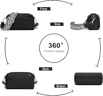 Miss Lulu Crossbody Bag for Women, Shoulder Bag with Adjustable Wide Strap, Camera Bags Handbag, PU with Denim Style, Waterproof