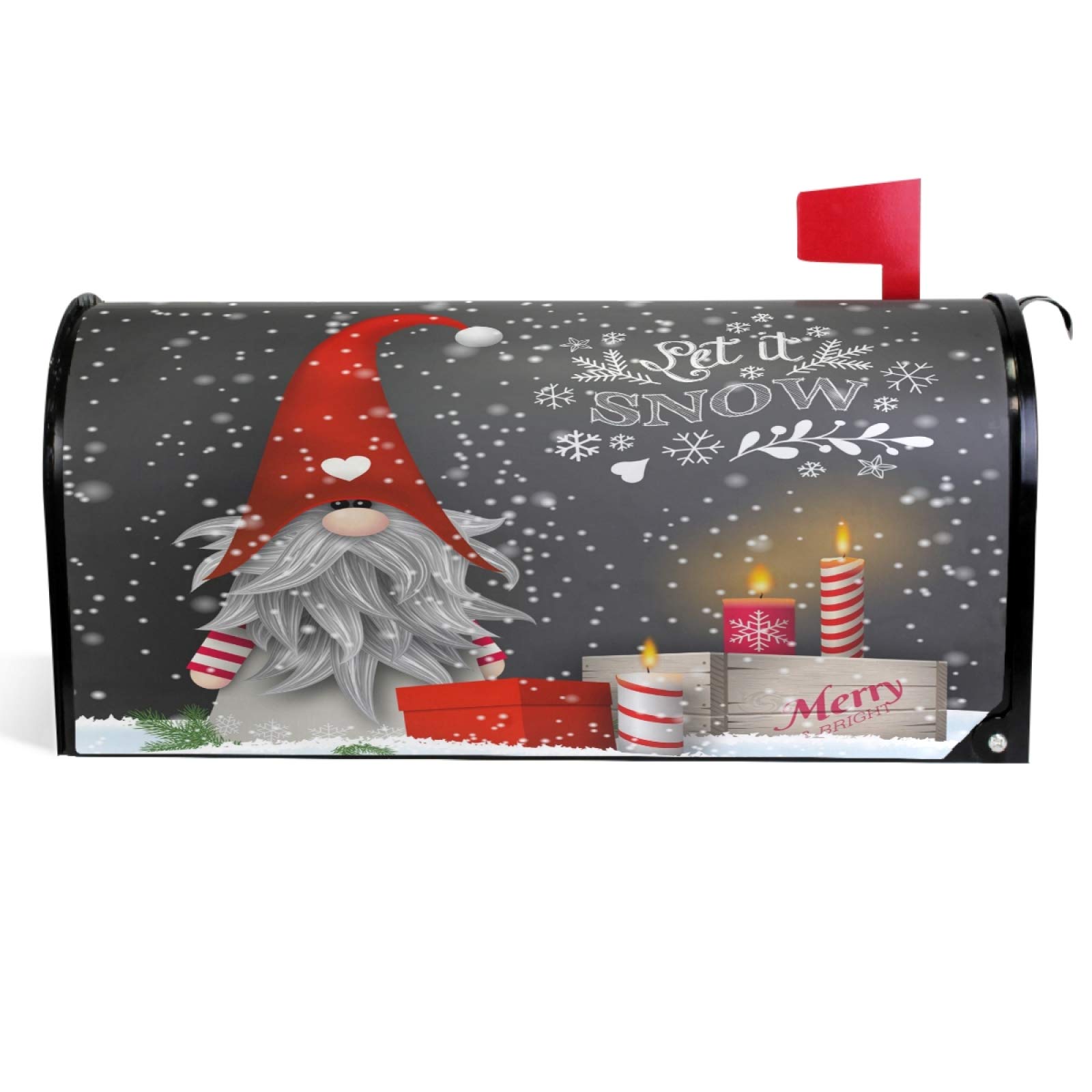 Mount Hour Christmas Mailbox Cover - Magnetic Red Tree Design, 21x18 Inches, Weatherproof Oxford Cloth - View #7