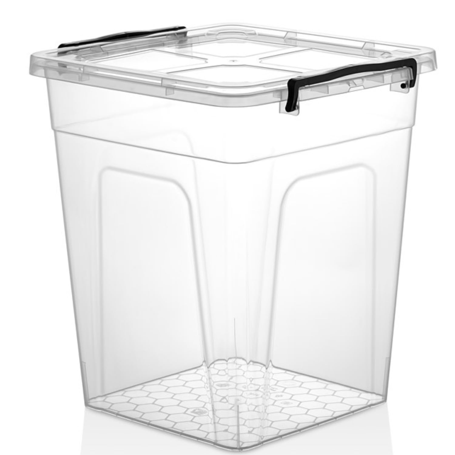 Easy Shopping® Clear Plastic Deep Storage Box with Locking Lid Food Grade Container Ideal for Kitchen, Home, Office, Travel & More Stackable, Multiple Sizes (30 Litre)