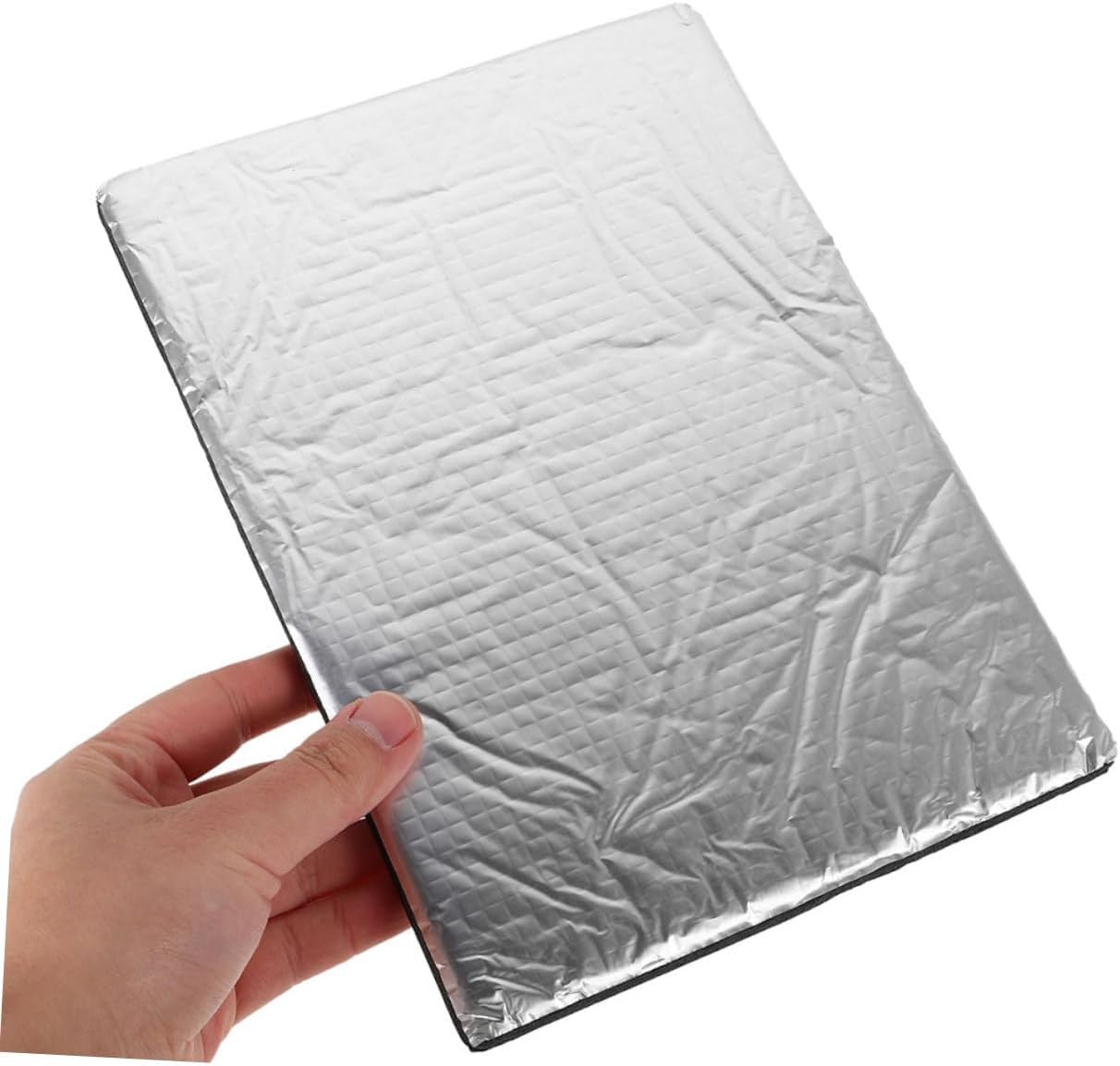 Cabilock 50pcs Car Insulation Pad Aluminum Foil Soundproofing Mat Shield Automotive Noise Reduction Pads Fire Risk Reduction Easy Installation