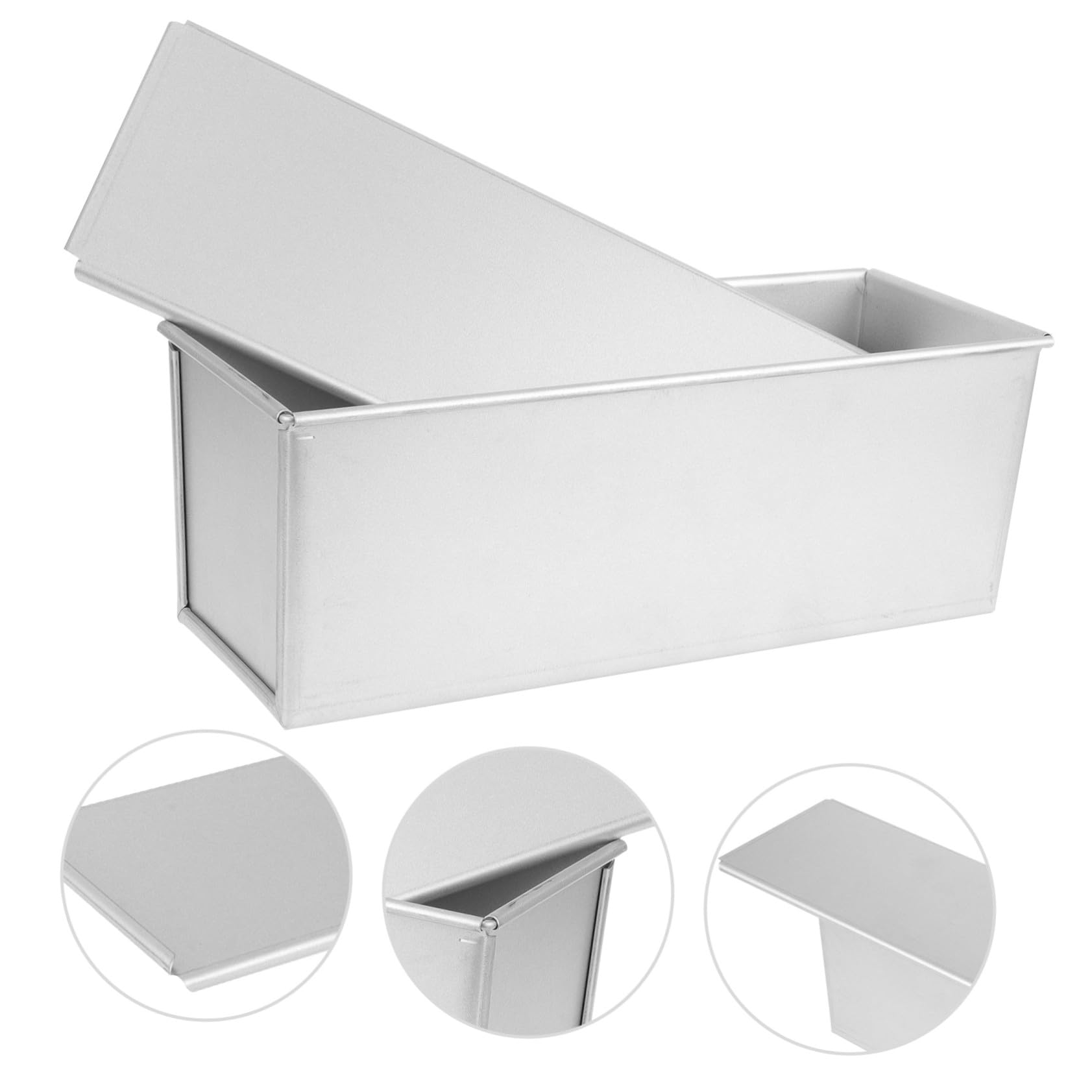 PRETYZOOM Brotbackform mit Deckel aus Aluminiumlegierung Antihaftbeschichtet Silber Kastenform für Professionelles Backen in Küche Leicht zu Reinigen