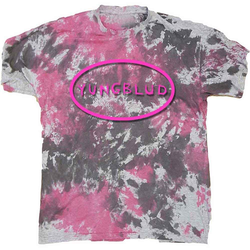 Yungblud T Shirt Scratch Logo Oval Official Unisex Dip Dye Grey L