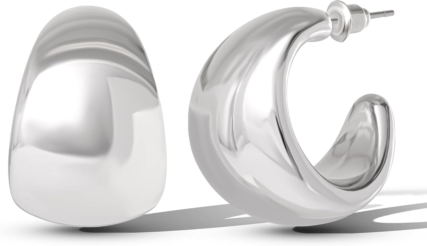 Jessica Simpson Silver of Gold-Tone Hoop Earrings for Women Trendy, Drop or Hoops Earrings Silver or Gold Tone-Plated