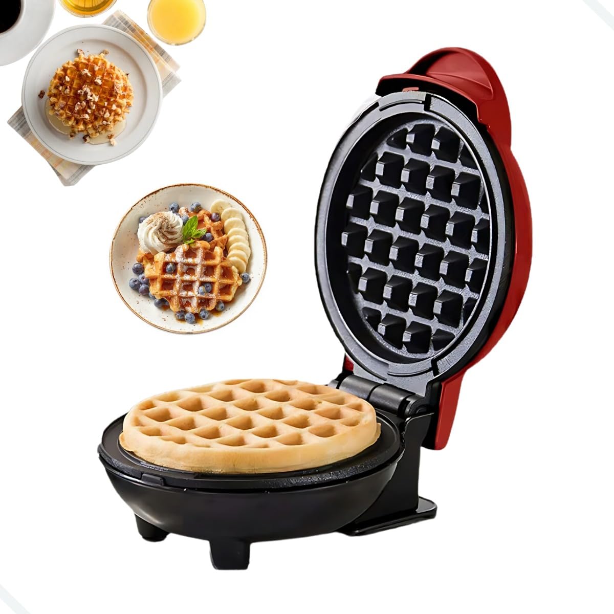 Aparelho Portátil 350W para Waffles – Praticidade e sabor no dia a dia. Compacto, leve e