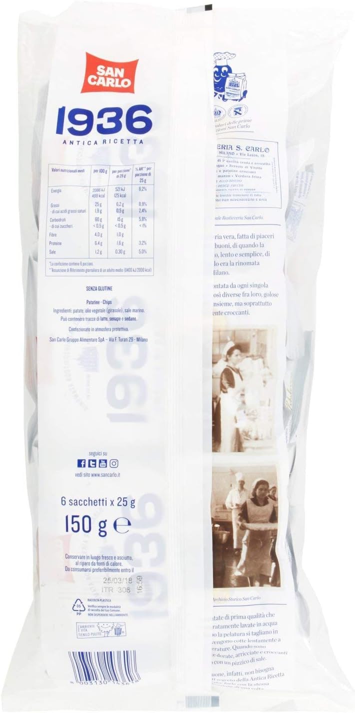 Italian Gourmet Patatine Kartoffelchips 1936 gesalzen Multipack 12 x 150g