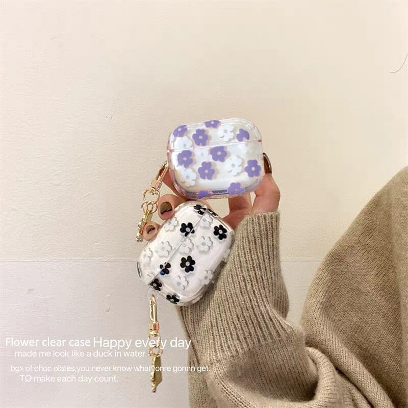Miniatura 2 de Funda transparente para Airpods de 21 generación, funda protectora de TPU suave con flores de 21 generación, funda protectora de piel para niñas y