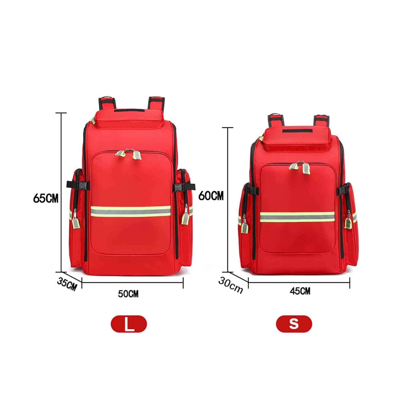 Sac à Dos Professionnel de Premiers Secours Vide,Sac à dos d'urgence pour médecins, pour la maison, la voiture, les infirmières en voyage, le camping, le camion, la randonnée, etc(Red,Large)