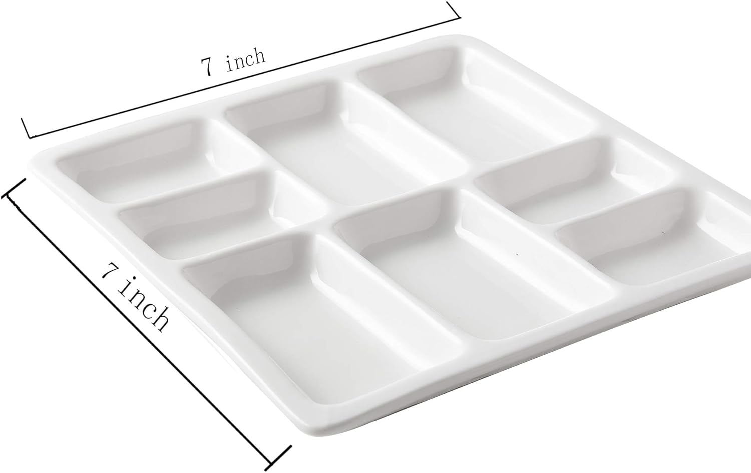 Ceramic Artist Paint Palette,Porcelain Watercolor Palette,Ceramic Mixing Tray for Watercolor Gouache Painting,8 Wells,7 inch, White, Square: Everything Else