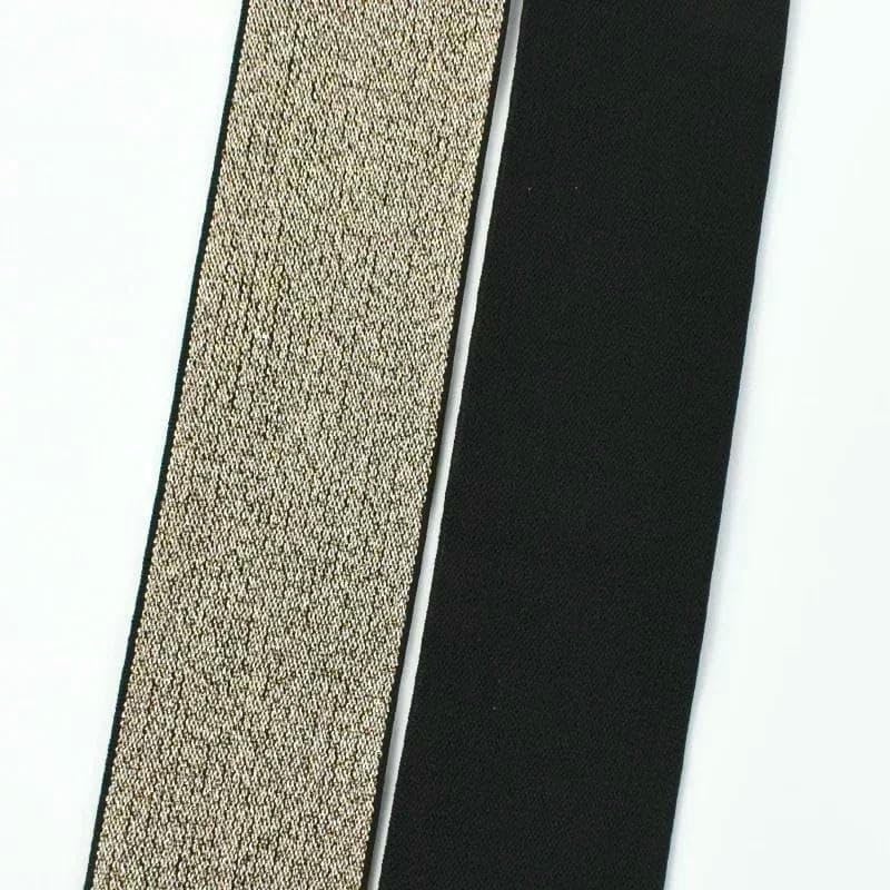 Elastyczna taśma nylonowa, Polyester Elastic Band For Sewing Bag Straps Waistband Multicolor 25-50mm X 2-10m(BlackGold 50mm,10Meters)