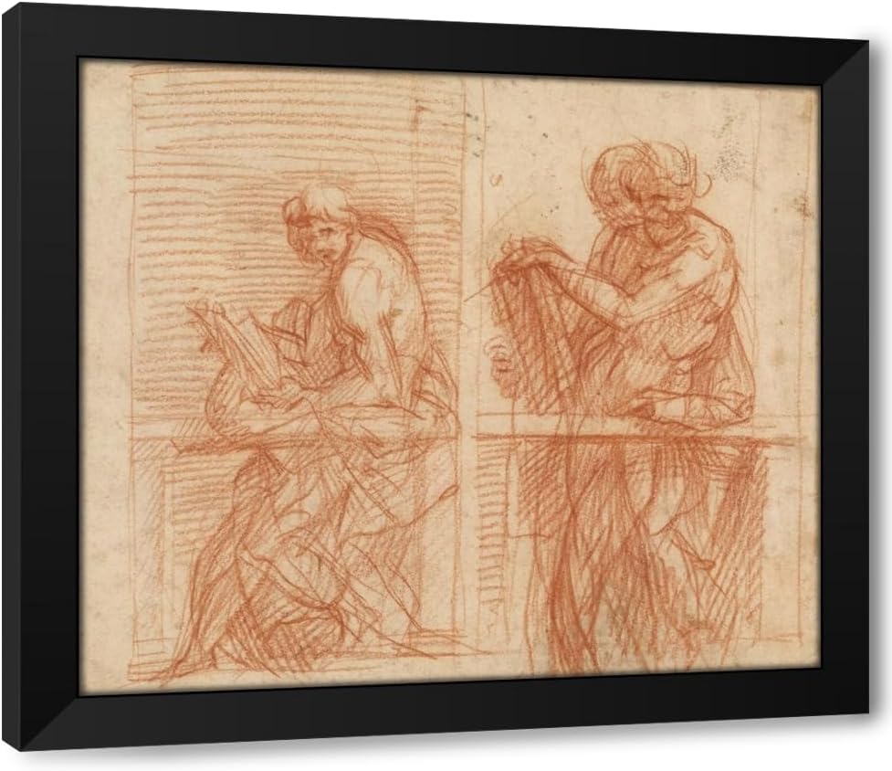 ArtDirect Study of Figures Behind a Balustrade (1522) Custom Framed Art Print Giclee Print or Canvas Options with Various Sizes and Customization by Andrea del Sarto