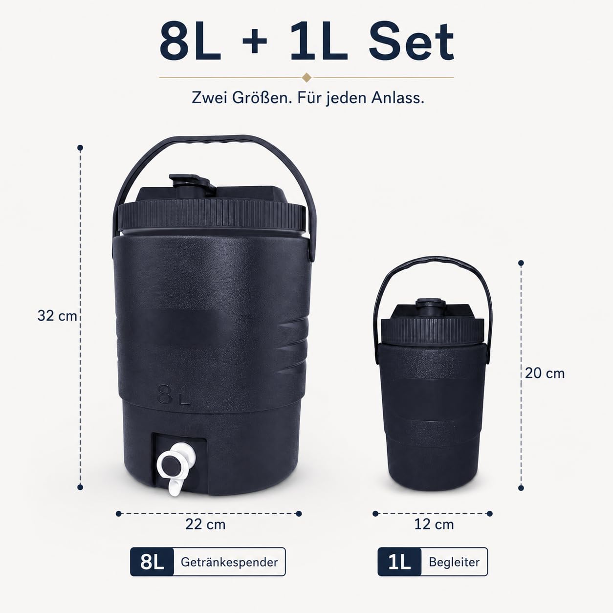 SISKEYCOOC - Dispenser di bevande isolato di alta qualità con rubinetto, dispenser per bevande fredde, thermos, dispenser per bevande calde, mantiene il blocco di ghiaccio, bevande fredde, latte, tè