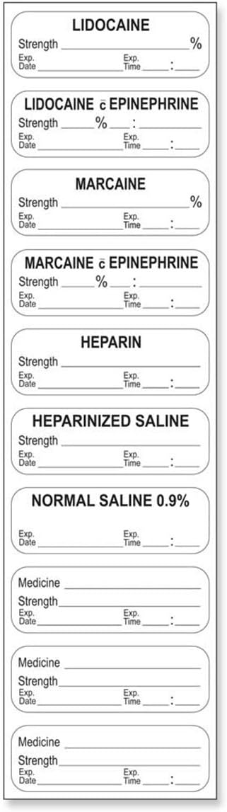 PDC Healthcare STER-21 Permanent Synthetic Sterile Label, 1-1/2" x 1/2" Size, White, Pack of 100