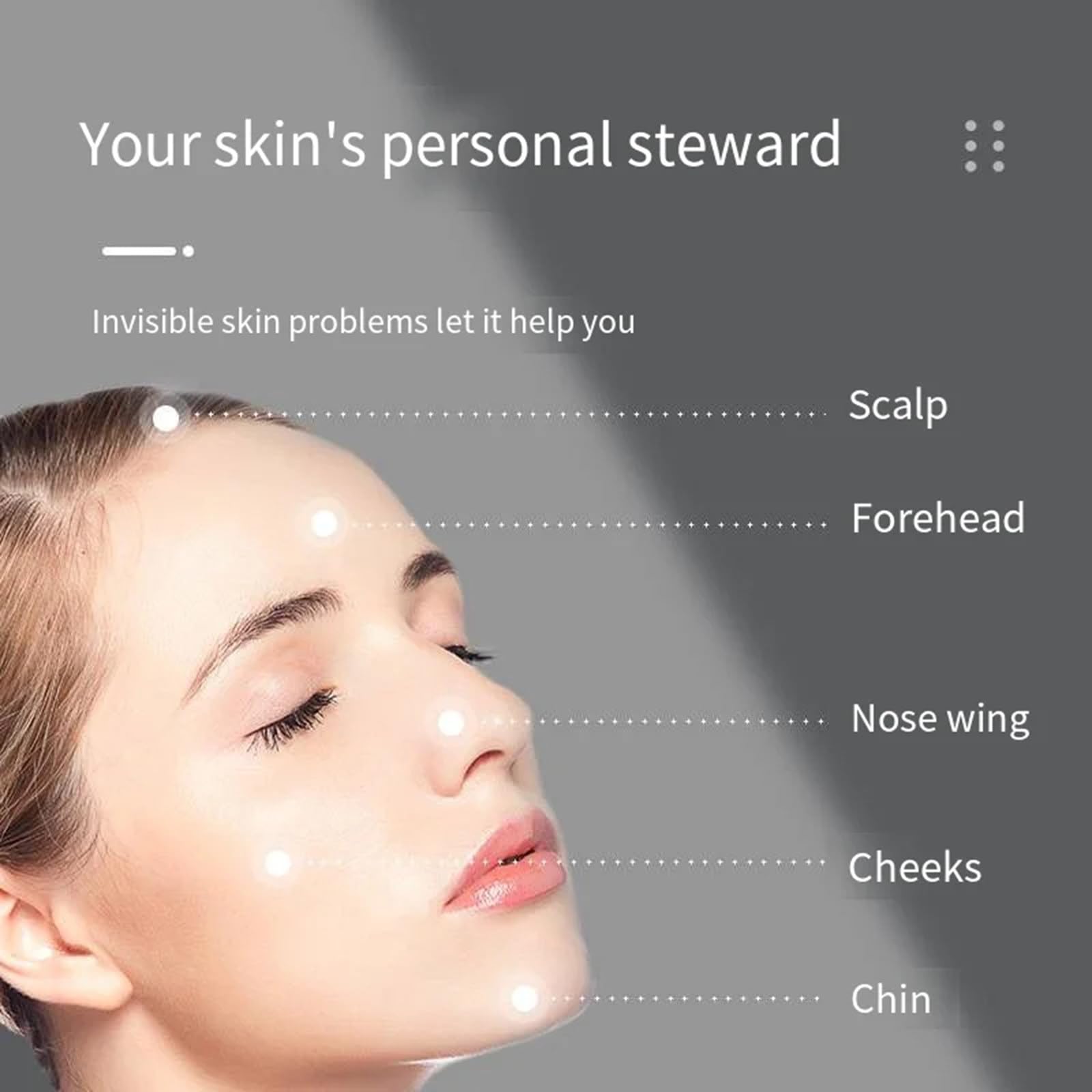 Jootoo Dermatoscope portatif, Machine d'analyse de la Peau, Machine de Diagnostic du Cuir chevelu USB, détecteur de Cuir chevelu Portable Haute définition 800X, testeur de Peau