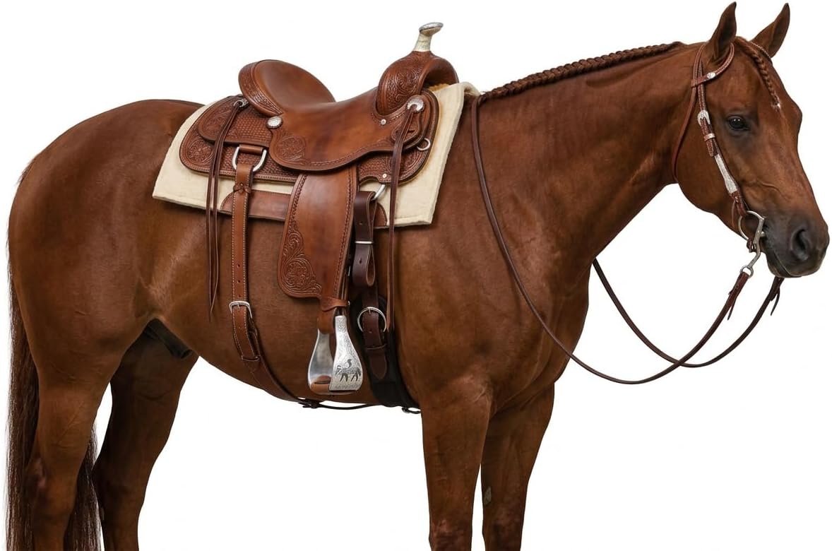 CHALLENGER Horse Saddle Western Aluminium Bell Engraved Cut-Out Stirrups 51146