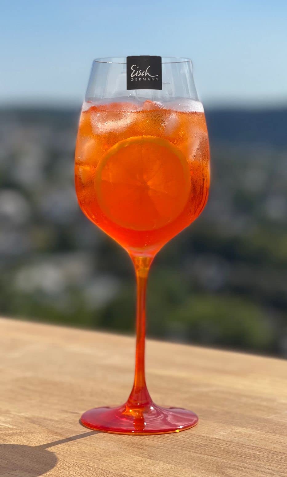 Topkapi elite 9-tlg Aperol Spritz Glas Betty I 2 Stück Aperol Spritzgläser XXL Größe + 7-tg Glashalm Set I Handbemalter Stiel I Spülmaschinenfest I Made in Germany