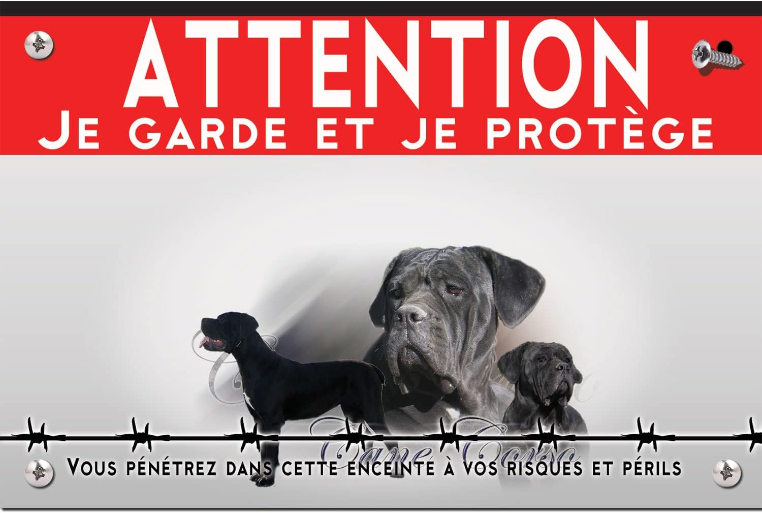 Plaque Humoristique Chien Cane Corso - Compte Ses Succès - Panneau Aluminium Monte La Garde 15x20cm