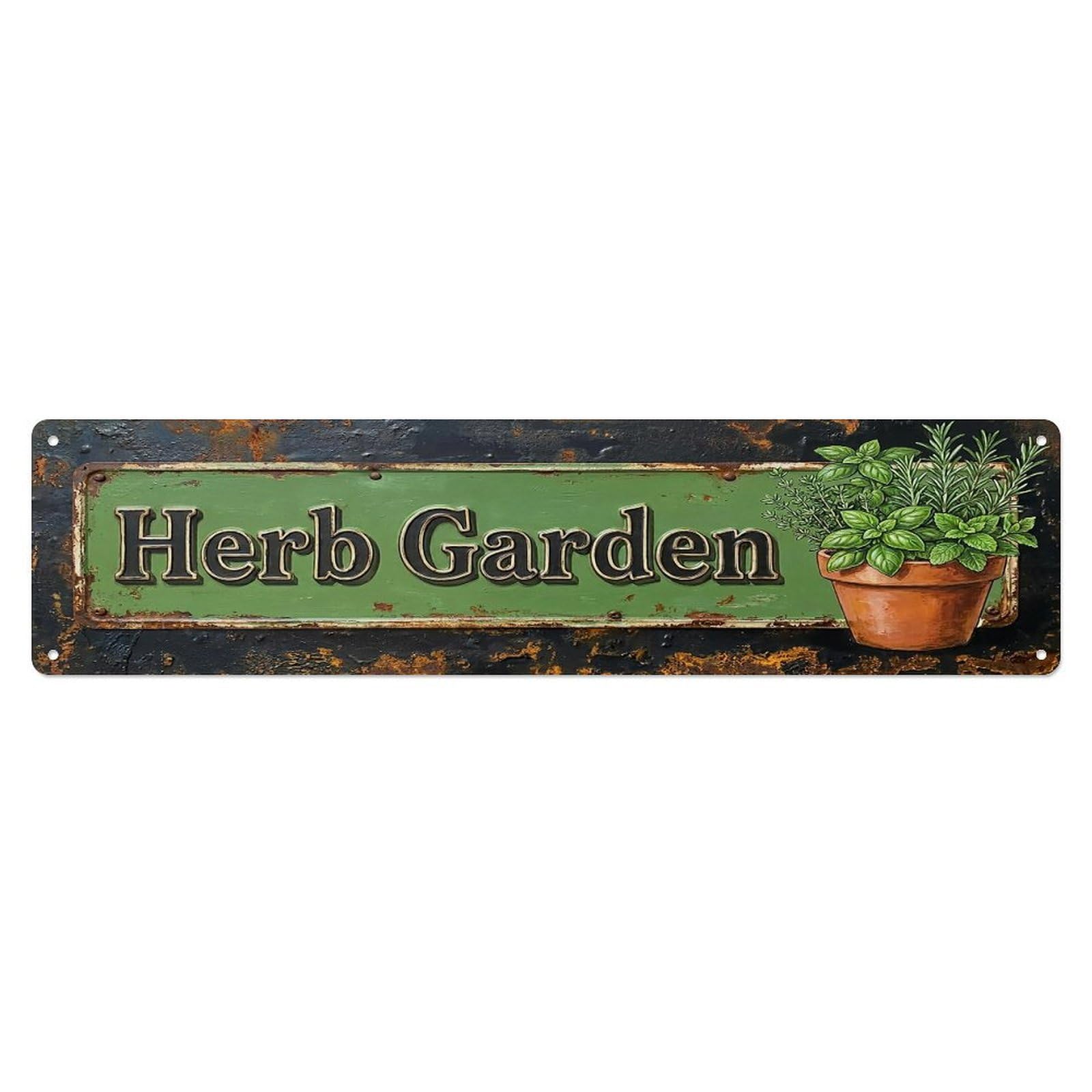 Vintage Herb Garden Aromatic Farmhouse Metal Tin Sign