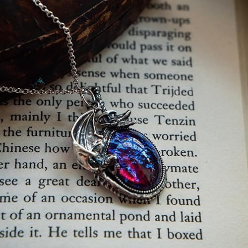 Miniatura 8 de SERAPHICSPARKLE Handcrafted Sterling Silver Dragon Opal Necklace,Mystical Elegance Pendant,Jewelry Gift,Valentine's Day Gift