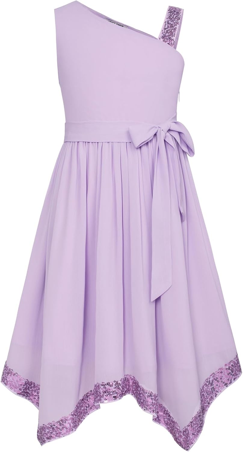 GRACE KARIN Girls Summer Dress One Shoulder Party Formal Birthday Midi Dress 5-12Y GRACE KARIN Girls Summer Dress One Shoulder Party Formal Birthday Midi Dress 5-12Y
