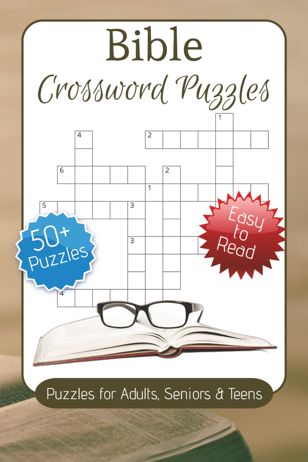 Bible Crossword Puzzles: Crossword Puzzles with Easy-To-Read Print About the Bible, Christian Songs and More | 6x9 inches, 120 pages | 50+ Puzzles .. Gift for Vacations, Holidays and Relaxation.