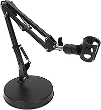 SUNGOOYUE Support de Bras de Microphone à Tête Filetée en Métal Robuste, Support de Bras de Boom de Micro de Sauvegarde de L'espace pour la Diffusion en Direct, adapté à la Plupart des Microphones