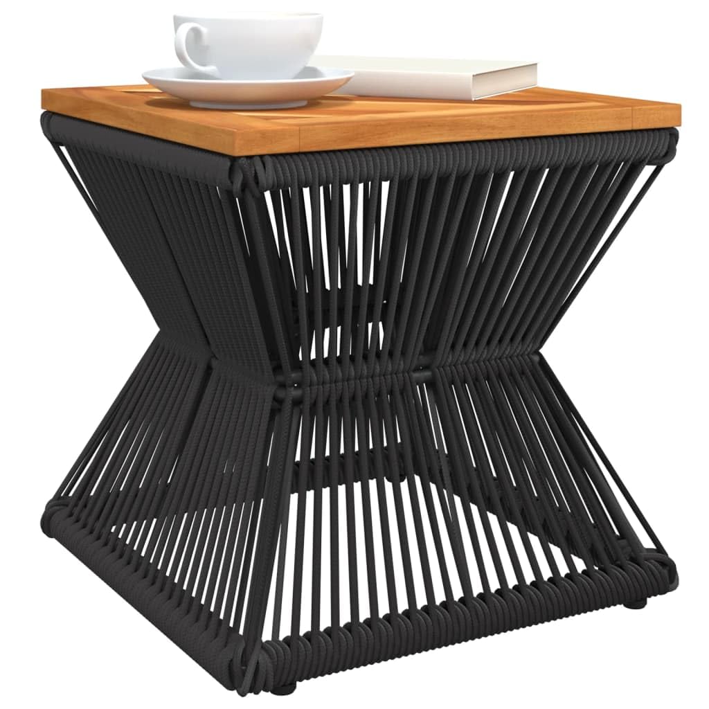 Homgoday Tavolino da caffè con base metallica nera, 38 x 38 x 38 cm, in legno massello di acacia, tavolino da tè per soggiorno, sala d'accoglienza degli ospiti, camera da letto e ufficio