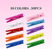 Vista 5 de Pinzas para ropa, Pinzas para ropa de colores 50 piezas 2.9" Madera natural de abedul, agarre fuerte, pinzas para ropa coloridas, pinzas para ropa