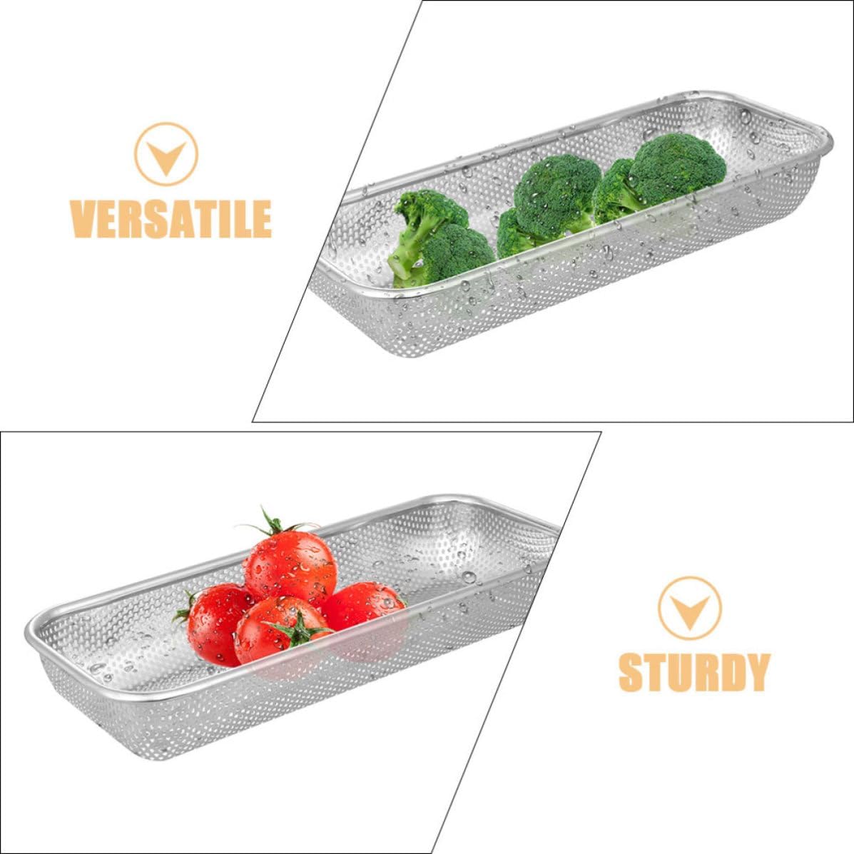 Stainless Steel Dishwasher Silverware Basket 2pcs Rust Resistant Drying Rack for Chopsticks and Forks Home Countertop Mesh Utensil Holder