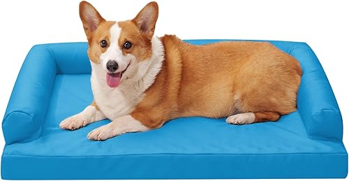Miniatura 9 de Camas indestructibles para perros grandes, cama ortopédica de espuma viscoelástica para mascotas con tela Oxford, cama impermeable para perros al