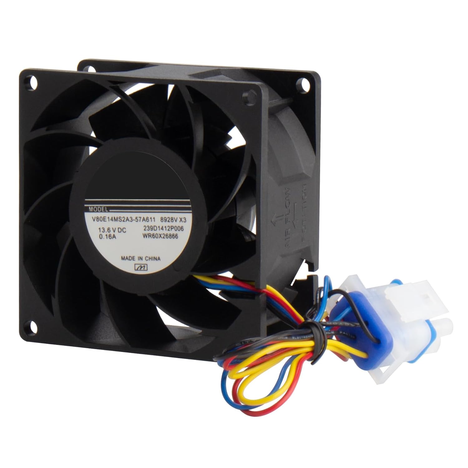 Wr60x26866 Evaporator Fan Motor for GE Refrigerator Parts - Replace V80E14MS2A3-57A611 WR60X10356 WR60X10357 WR60X26033 WR60X10341