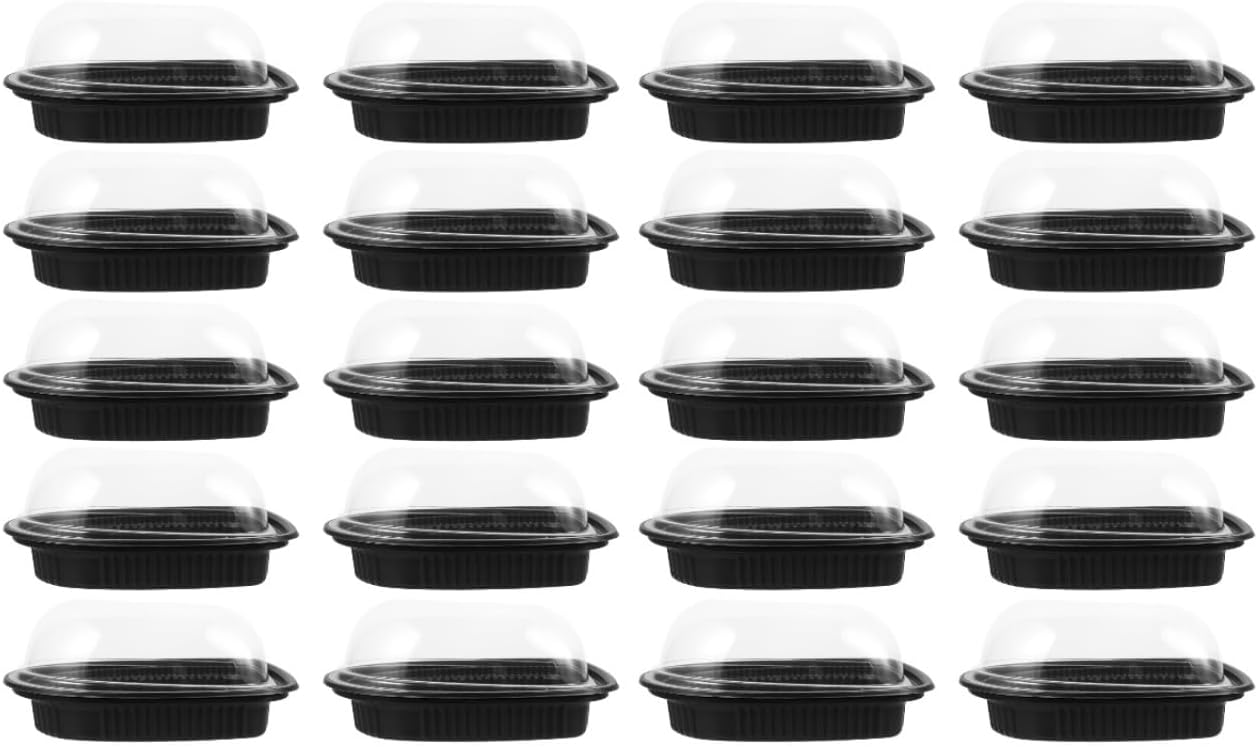 DOITOOL 20PCS Rotisserie Chicken Roaster Container with Lids - Plastic Disposable Take out Containers Carrier with Clear Dome Lid