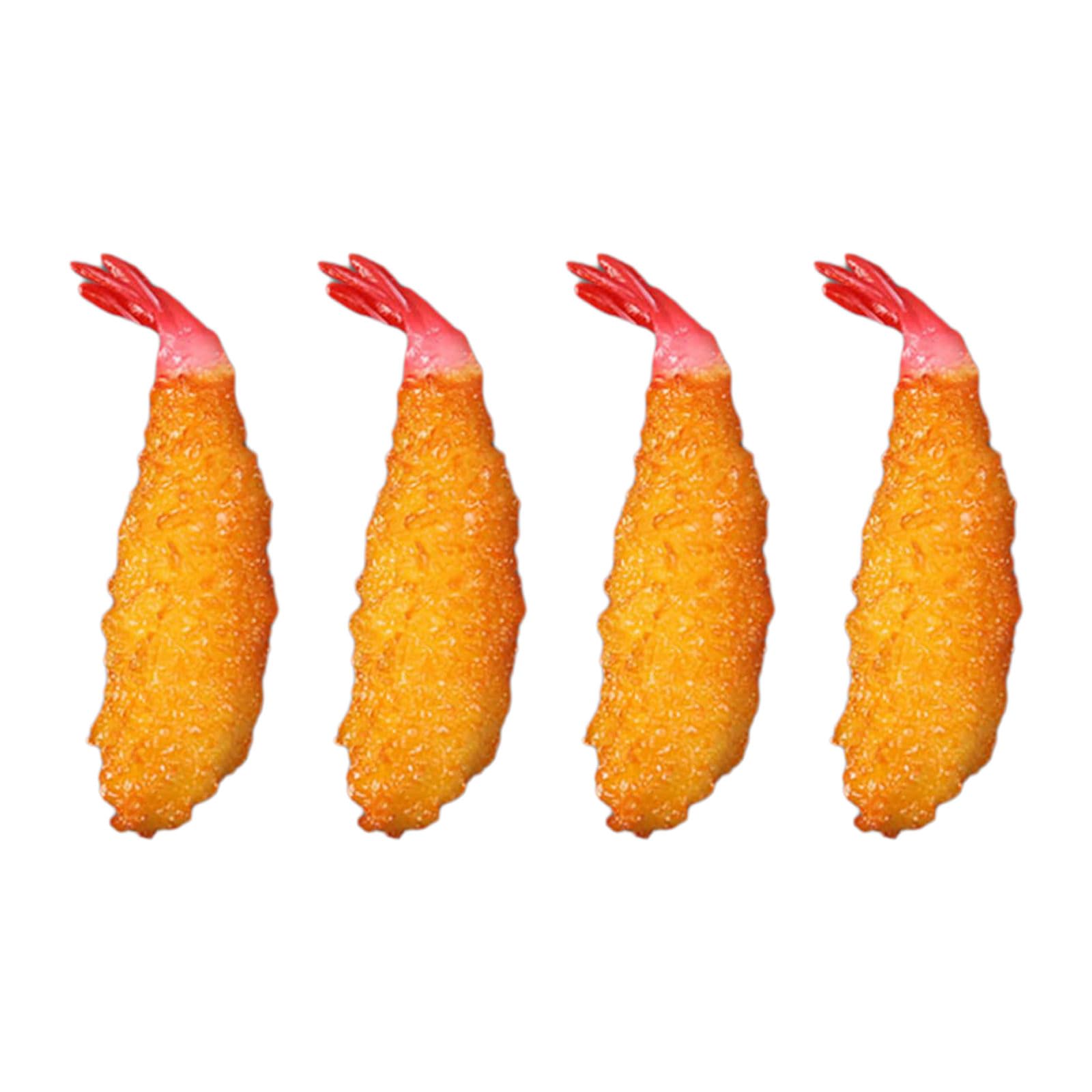 Kalttoy 4Pcs Food Simulated Japanese Kitchen Decorations Fried Tempuras Model Fake Realistic Artificial Child Fried Chicken Decorations