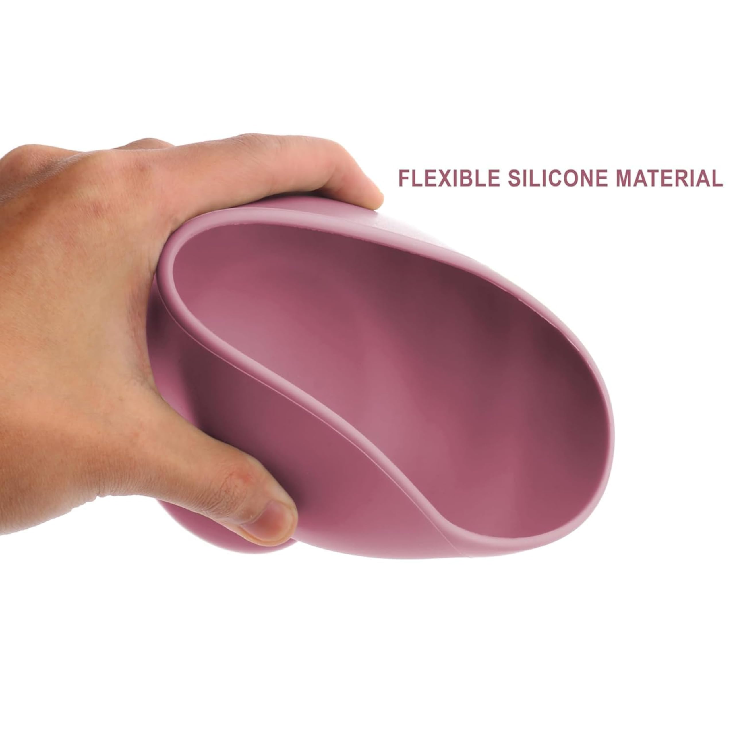 ESLORA Silicon Suction Bowl    Wooden Handle Spoon |BPA-Free,Unbreakable,Non- Slip,Microwave & Dishwasher Safe Feeding Set for Babies& Toddlers (Pink) - Image 4 thumbnail
