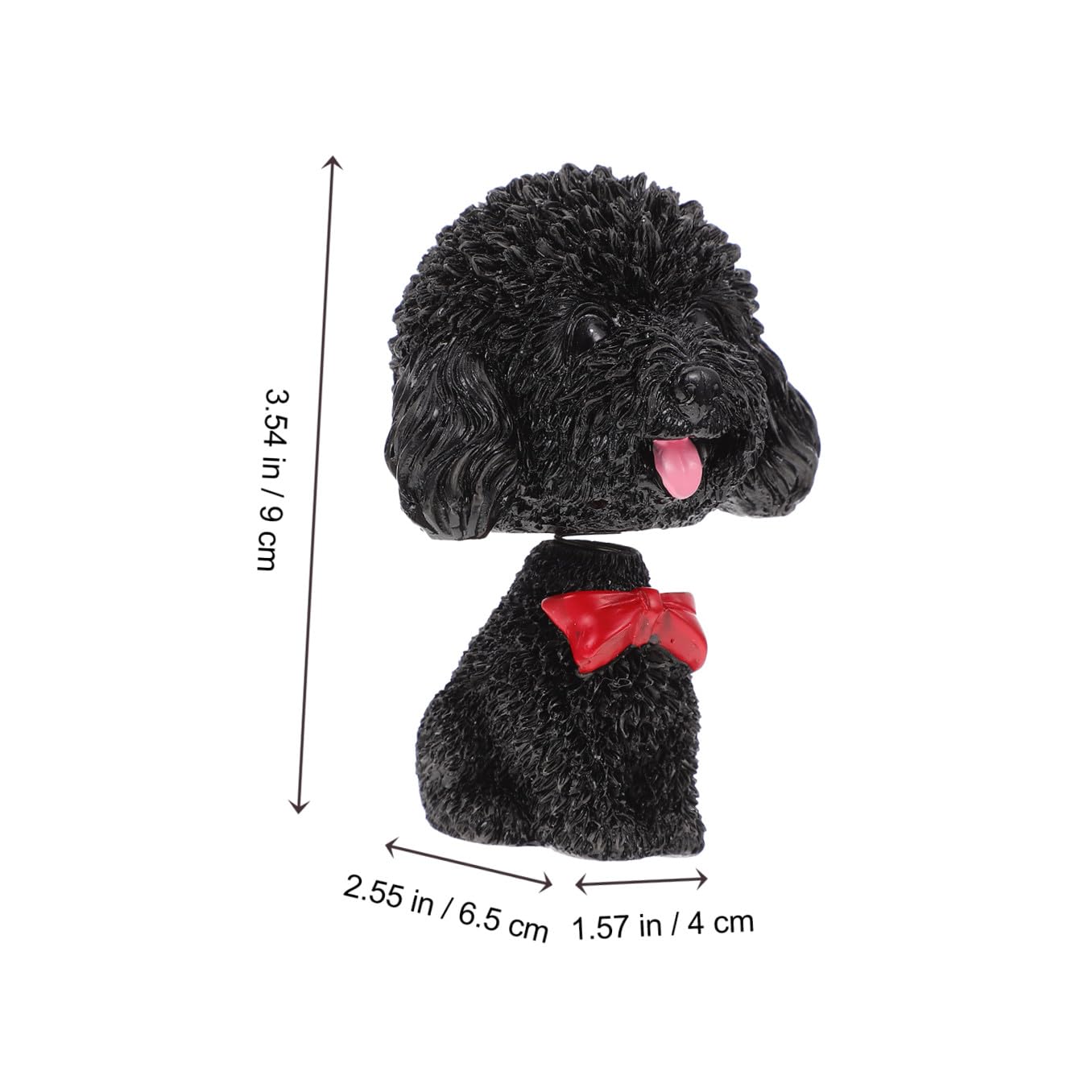 SHINEOFI Figurina in Resina Nera a Forma di Cane Che Annuisce, Cucciolo Che Scuote La Testa, Decorazione per Cruscotto Auto, Barboncino Nano, 1 Pezzo