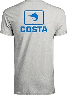 Costa Del Mar FQA40060925TM Emblem Marlin Ss Crew Heather Gray M