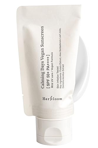 Herbloom Calming Days - Protector solar vegano SPF 50+ PA ++++ - Protector solar facial hidratante y no grasoso - Protector solar para el rostro