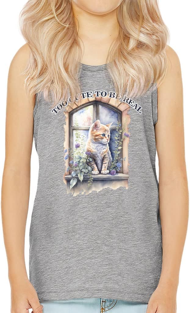Too Cute to Be Real Kids' Jersey Tank - Print Sleeveless T-Shirt - Paint Kids' Tank Top